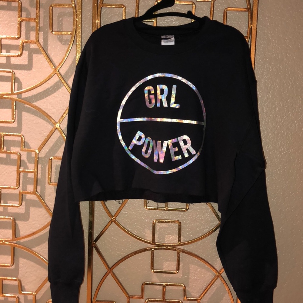 Missguided cropped heavy blend girl power sweater